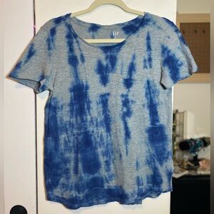 Upcycled Gray & Blue GAP Short Sleeve Pocket Tee XS